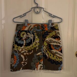 Pucci inspired paisley printed cotton vintage J Crew mini skirt